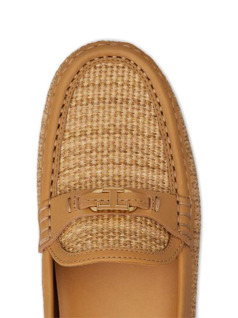 Tod's logo-detail loafers - Brown