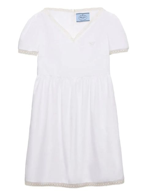 Prada lace-trimmed mini dress - White - zdjęcie produktu nr 1