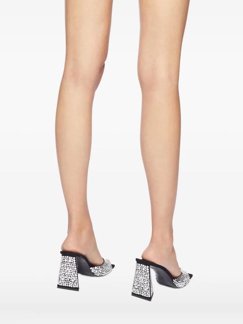 The Attico 85mm Mini Devon embellished mules - Black