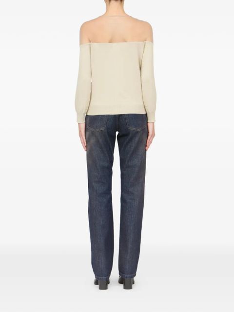 MM6 Maison Margiela transparent knit cardigan - Neutrals