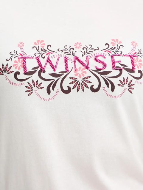 TWINSET floral-motif T-shirt - White