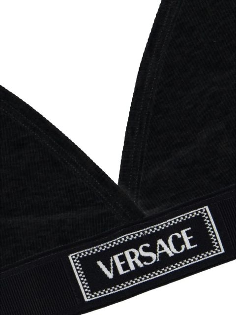 Versace intarsia-logo bra - Black