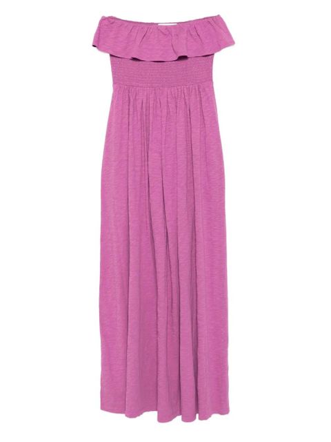 Ba&Sh Viky off-shoulder smocked dress - Purple - zdjęcie produktu nr 1