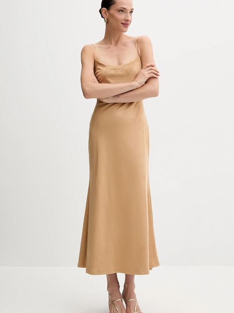 Bardot sukienka kolor brązowy midi rozkloszowana 59194DB3 - zdjęcie produktu nr 1