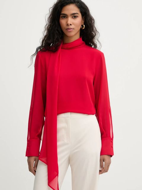 Marella bluzka MLTCRESTA damska kolor czerwony gładka 2613111053200 - zdjęcie produktu nr 1