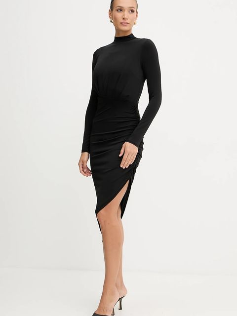 Silvian Heach sukienka KIRUNDO kolor czarny maxi dopasowana GPA25357VE