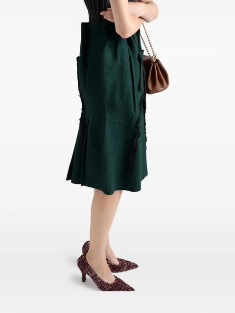 Prada Shetland wool midi skirt - Green