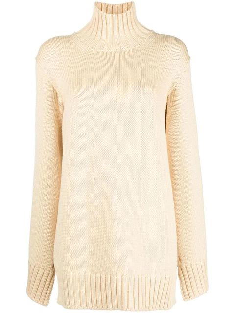 Jil Sander slit-sleeves high-neck jumper - Neutrals - zdjęcie produktu nr 1