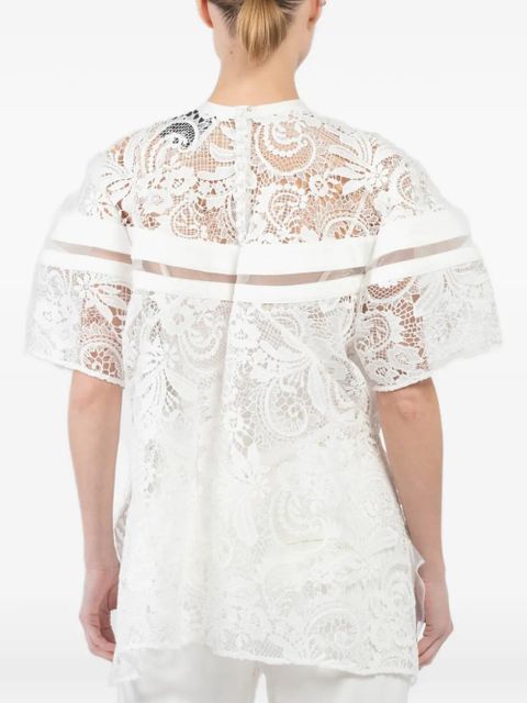 3.1 Phillip Lim Flounce lace panel blouse - White