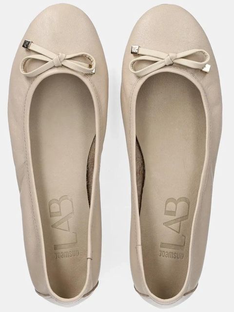 Answear.LAB baleriny skórzane kolor beżowy