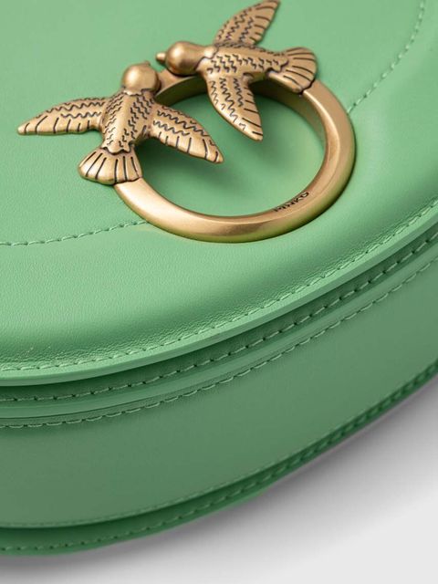 Pinko torebka skórzana kolor zielony 101510.A0QO