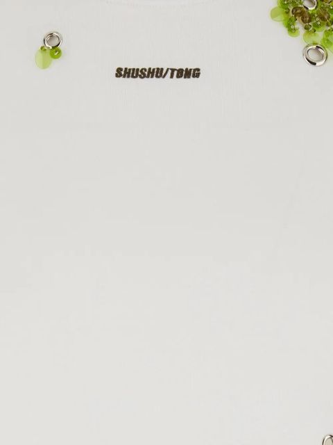 SHUSHU/TONG eyelet-embellished T-shirt - White