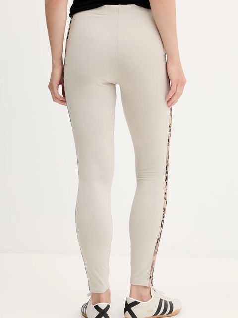 adidas legginsy Animal damskie kolor beżowy z aplikacją JM1867
