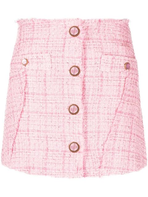 GCDS button-up tweed miniskirt - Pink - zdjęcie produktu nr 1