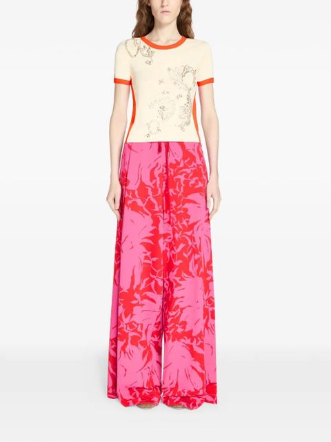 DRIES VAN NOTEN floral loose trousers - Pink - zdjęcie produktu nr 2