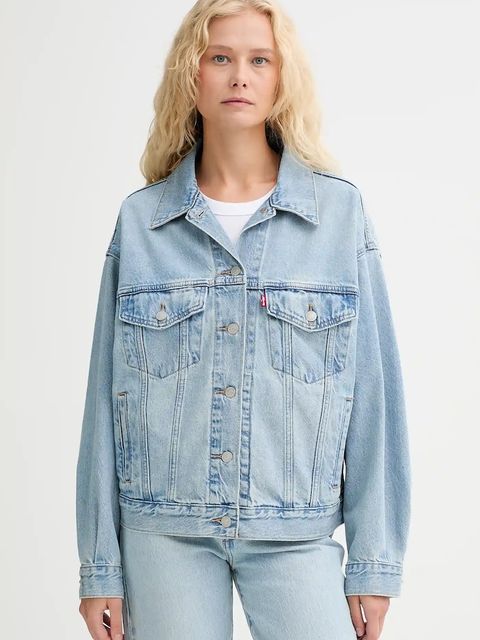 Levi's kurtka jeansowa kolor niebieski przejściowa A1743