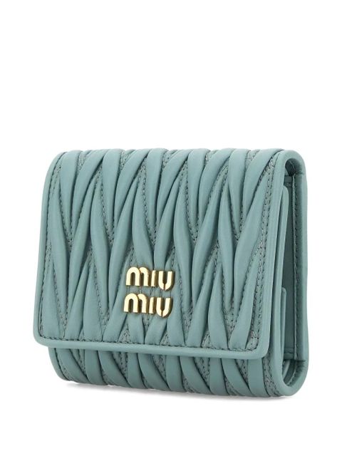 Miu Miu small matelassé leather wallet - Blue