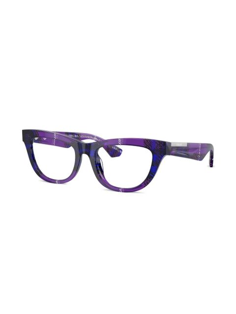 Burberry Eyewear check-pattern cat-eye glasses - Purple - zdjęcie produktu nr 2