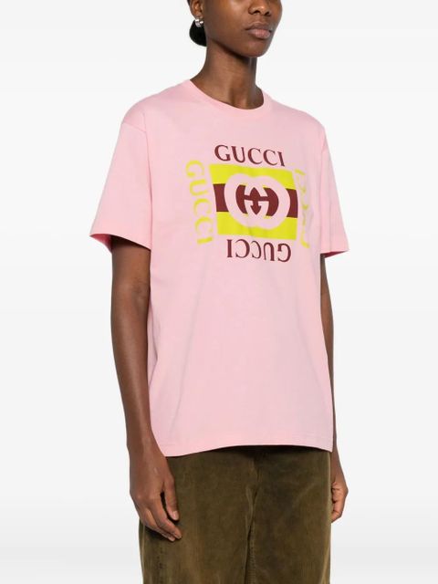 Gucci logo-print cotton T-shirt - Pink