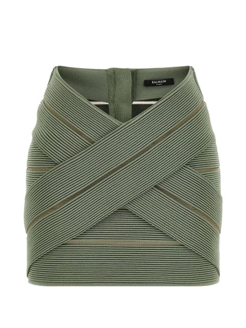 Balmain V-waist short skirt - Green - zdjęcie produktu nr 1