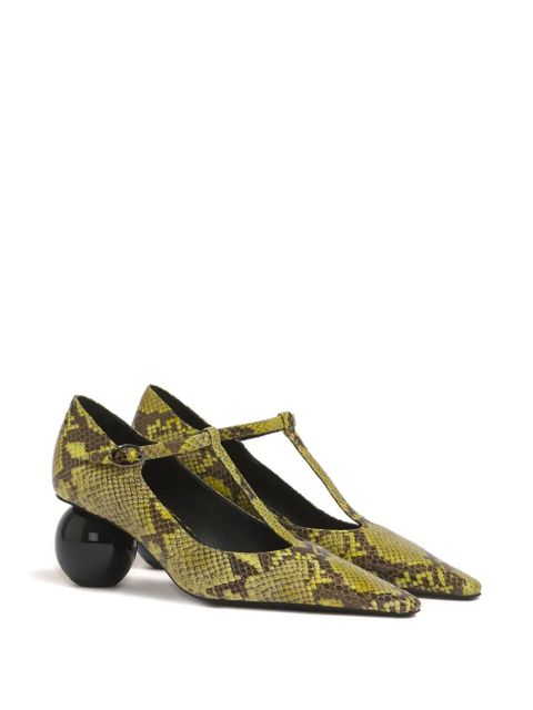Marni 60mm python-print T-bar pumps - 00V07 Lightlime - zdjęcie produktu nr 2