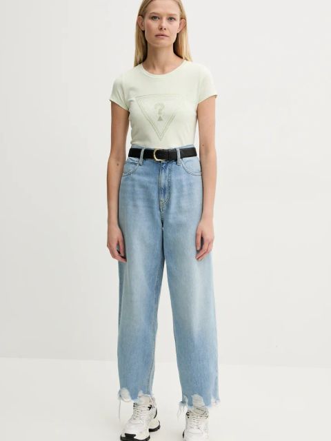 Guess t-shirt damski kolor beżowy W5GI43 KA0Q1