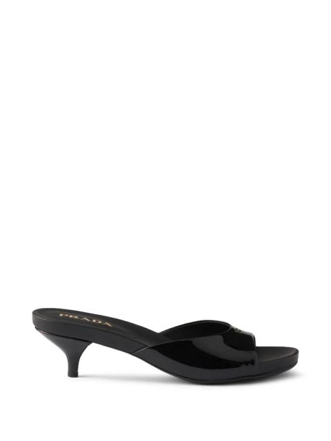 Prada 45mm leather heeled mules - Black - zdjęcie produktu nr 1