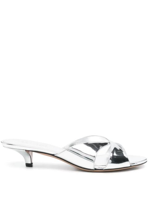 Paris Texas 40mm leather mules - Silver - zdjęcie produktu nr 1