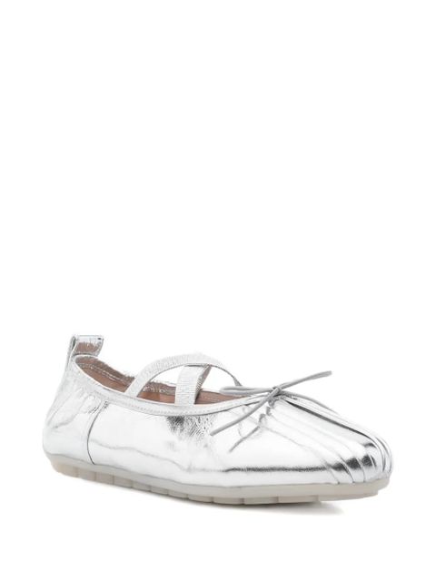 Simone Rocha cross-strap bow ballet flats - Silver