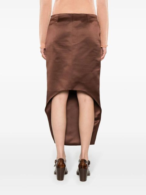 Givenchy high-low hem satin skirt - Brown