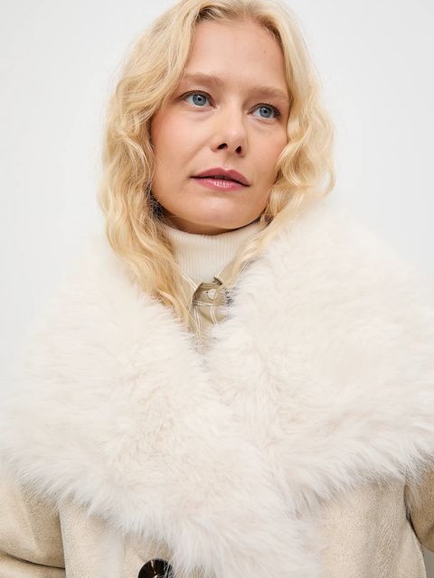 Answear.LAB płaszcz kolor beżowy