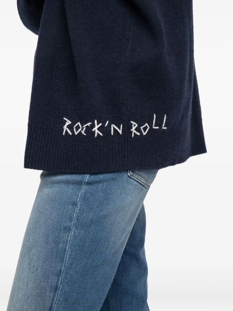 Zadig&Voltaire Swyny V-neck embroidered sweater - Blue