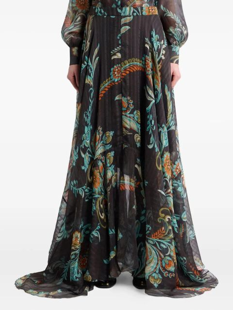 ETRO floral-print maxi skirt - Black