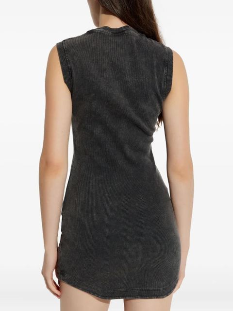 Off-White logo-embroidered ribbed dress - Black