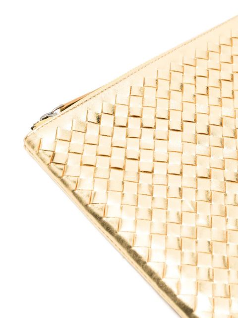 DRAGON DIFFUSION A4 woven clutch bag - Gold