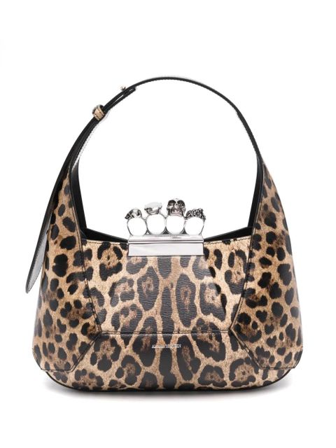 Alexander McQueen Jewelled leopard-print shoulder bag - Neutrals - zdjęcie produktu nr 1
