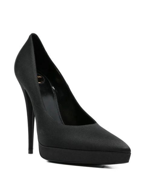 Saint Laurent pointed toe leather pumps - Black - zdjęcie produktu nr 2