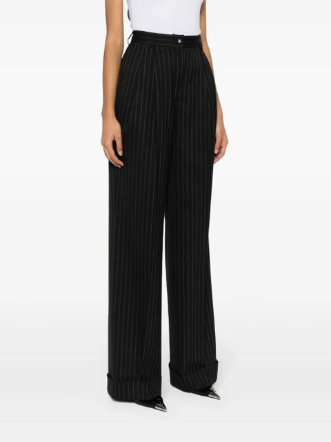 Dolce & Gabbana pinstriped wide-leg trousers - Black