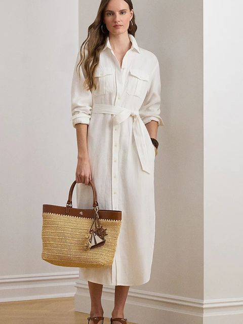 Lauren Ralph Lauren sukienka koszulowa lniana - zdjęcie produktu nr 1