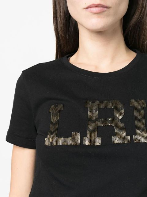 Lauren Ralph Lauren Hailly beaded-logoT-shirt - Black