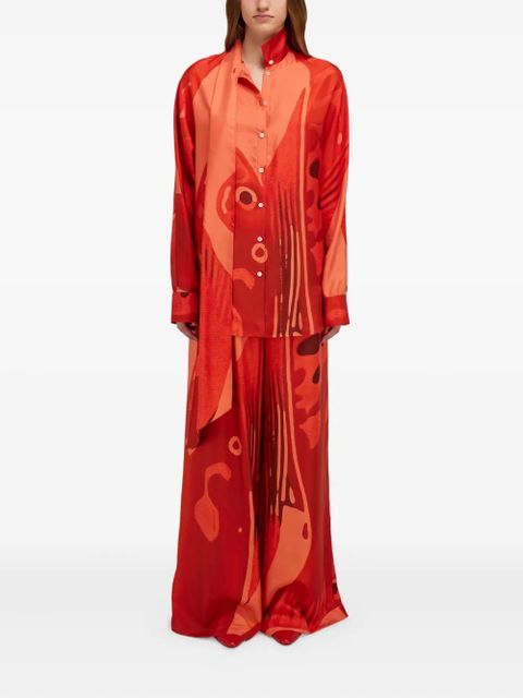 Ferragamo sash-detail silk shirt - Orange - zdjęcie produktu nr 2