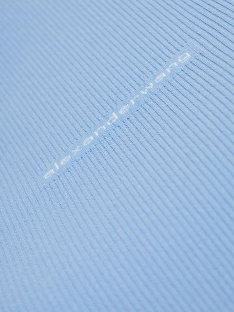 Alexander Wang jacquard-logo short-sleeve mini dress - Blue