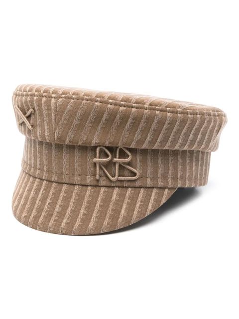 Ruslan Baginskiy striped baker boy cap - Brown - zdjęcie produktu nr 1