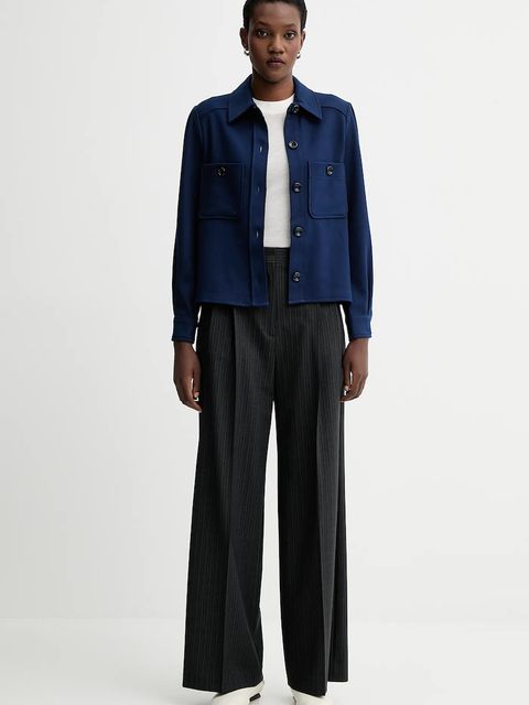 Filippa K spodnie z dodatkiem wełny damskie kolor szary proste high waist 31830 - zdjęcie produktu nr 2