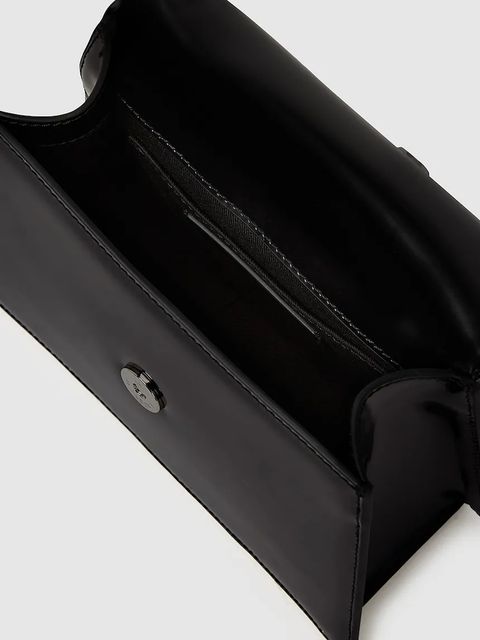 Karl Lagerfeld torebka skórzana K/SIGNATURE kolor czarny A4W30035