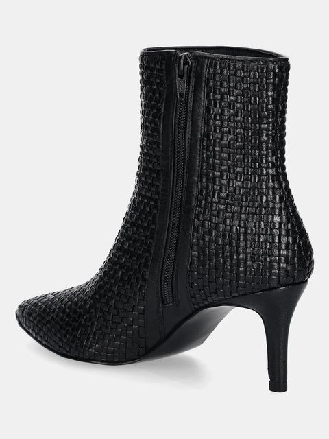 Answear.LAB botki skórzane kolor czarny na szpilce