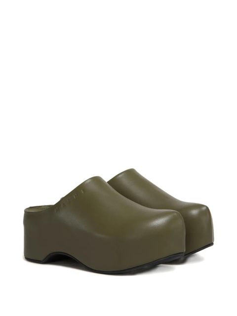 Marni leather platform sandals - Green - zdjęcie produktu nr 2