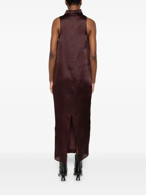 KHAITE draped-details cowl-neck maxi dress - Brown