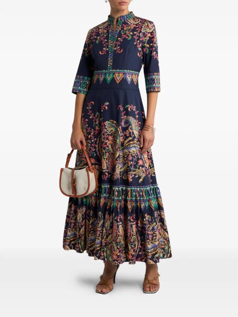 ETRO paisley-print long dress - Blue