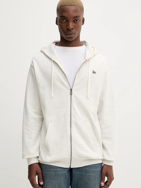 New Era bluza kolor szary z kapturem melanżowa 60752360